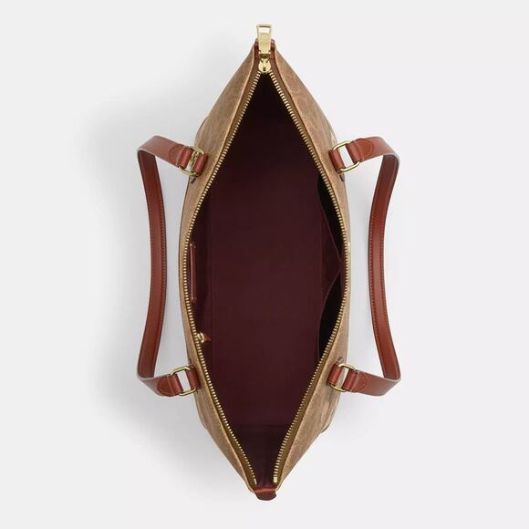 🌸 Coach Gallery Tote Bag In Signature Canvas With Rose Print - Picture 4 of 6